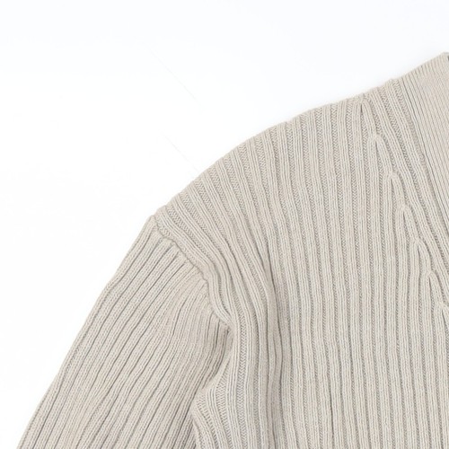 H&M Women's Beige Cardigan, Relaxed V-Neck Size 12 - Picture 9 of 12
