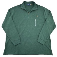Polo Ralph Lauren Big  Tall Mens 2XLT 1/4 Zip Pullover Sweater Green NWOT