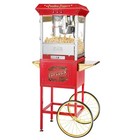 Pasadena Popcorn Machine with Cart- Popper Makes 3 Gallons- 8-Ounce Kettle, O.