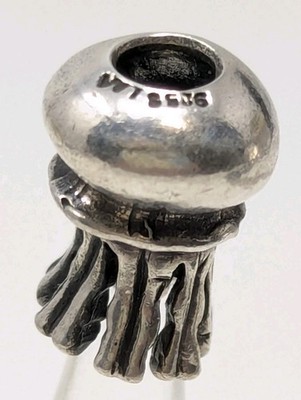 Trollbeads Qualle Bead TAGBE-30116 2004 Retired Sterling Silber Charm LAA