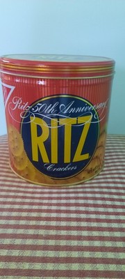 Nabisco RITZ Crackers 50th Anniversary Vintage Tin Canister 1984 Empty
