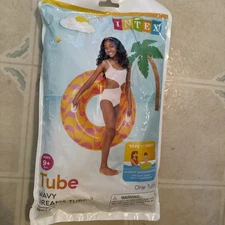 INFLATABLE STARGAZE "PINK" SWIMMING POOL TUBE FLOAT with "HANDLES"