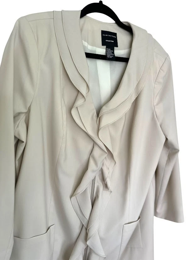 Traje Pantalón Mujer Doncaster Collections 2 Piezas Talla 18 Crema Mezcla Lana Carrera Oficina Foto 3 de 4