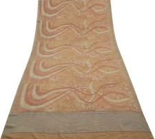 Sushila Vintage Indian Saree 100 Pure Georgette Silk Printed Craft Fabric