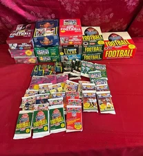 Great Lot Of 100 + Football Cards In Factory Sealed Packs
