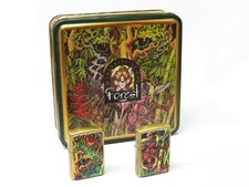 Deux Zippo Vintage Mysteries of The Forest + boite décorée métal 1995