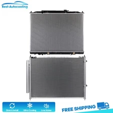 Aluminum Radiator And A/C Condenser For 2009 2010-2014 Honda Ridgeline 3.5L V6