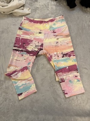 Rbx Activewear Capri Leggings Multicolor Paint Brush medium  Cropped