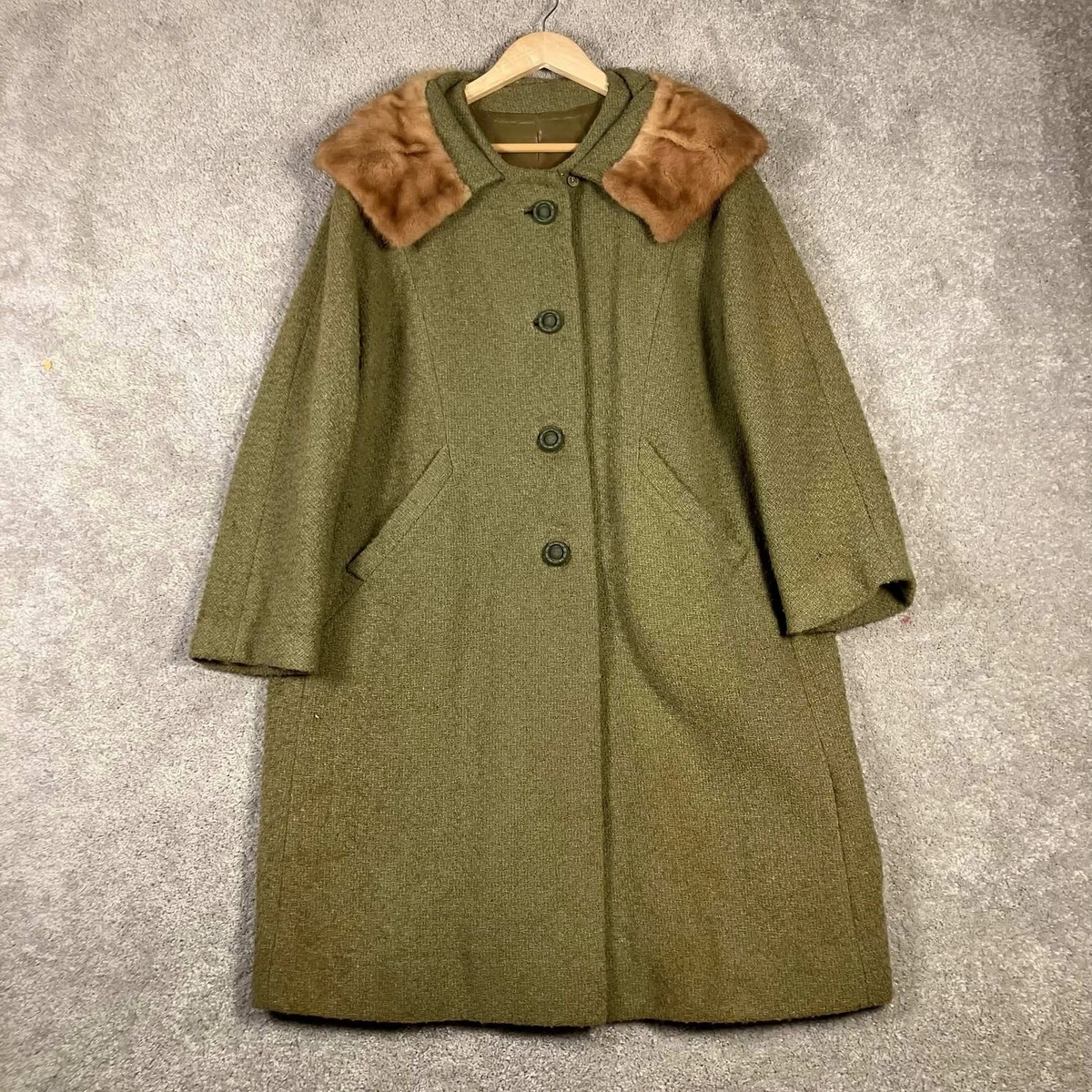 100% Wool Mink Vintage Outerwear Coats & Jackets for Women for