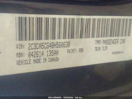 11-13 Chrysler 300 AT Transmission Oil Cooler Pressure And Return Hose Tube Q - Picture 12 of 12