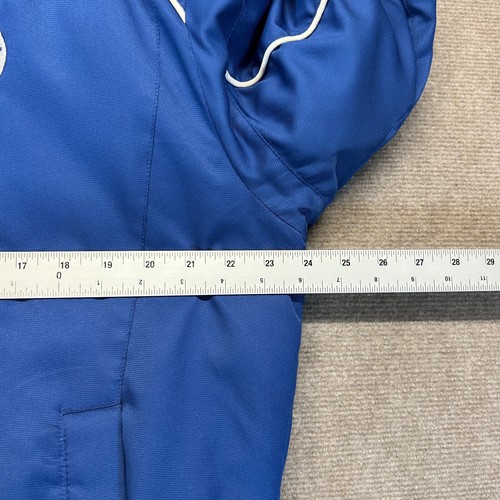 Indianapolis Colts Jacket Men's Large Blue Hooded Lined Big Back Logo Zip Button - Picture 9 of 13