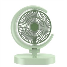 Portable USB Desk Fan with LED Light - 3 Speed, Rechargeable Battery