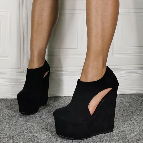 black suede heels round toe