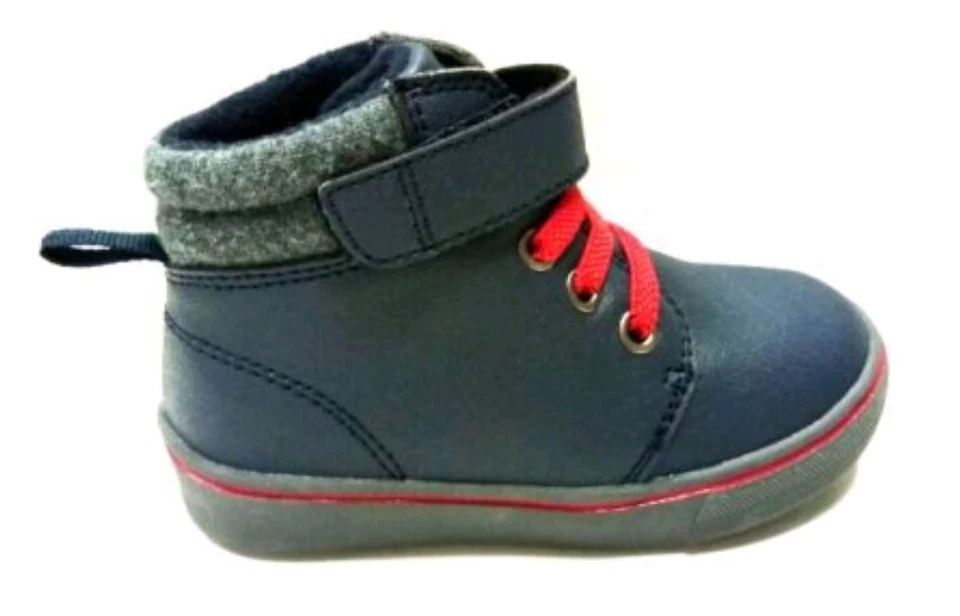 Botas/sapatos casuais Faded Glory infantil meninos renda azul/alça corte médio: 3-10 - Imagem 2 de 3