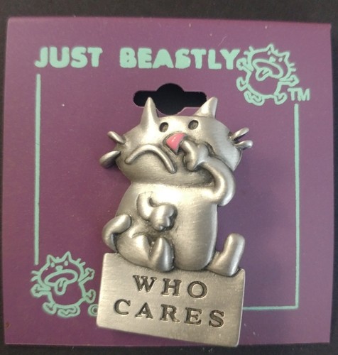 J Benton Jewelry Pewter 'Cats Just Beastly' Brooch Pin - Picture 10 of 10