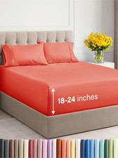 Coral Extra Deep Twin XL Sheet Set - 4 Piece Cooling Luxury Bedding
