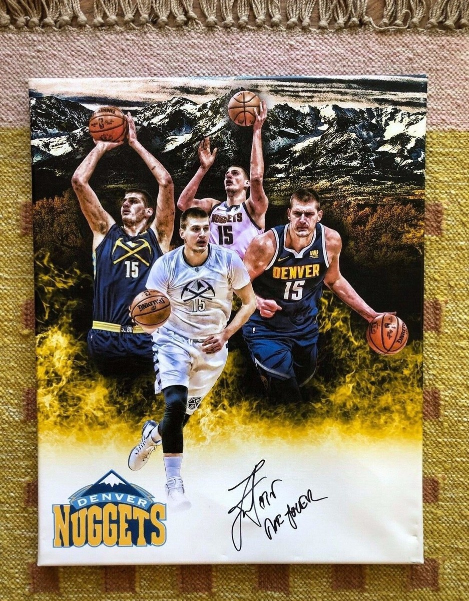 Nikola Jokic VERY RARE Signed Autograph 16x20 Stretched Canvas NBA