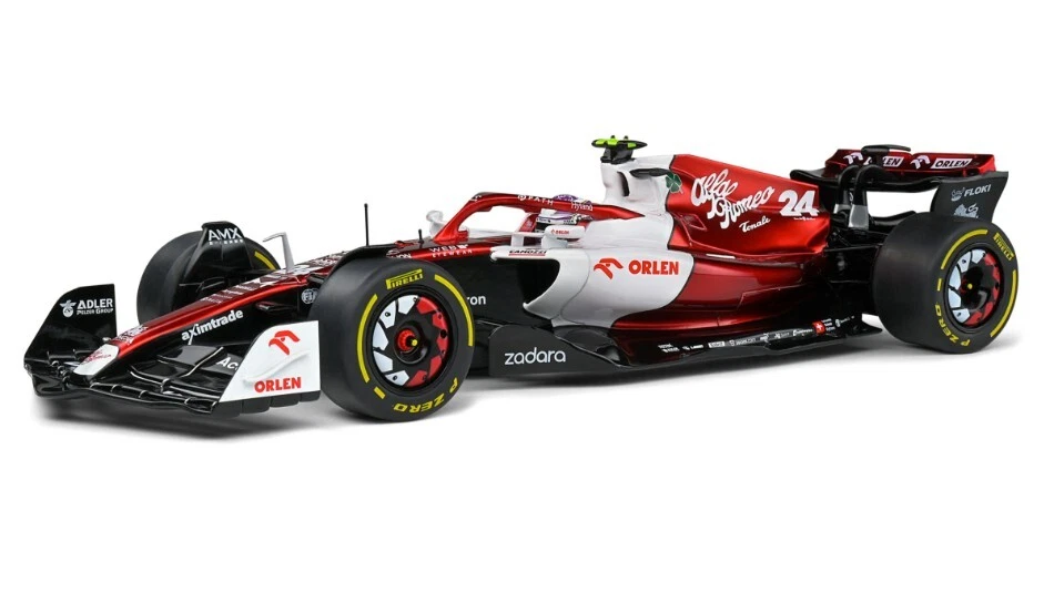 MODELLINO AUTO F1 STATICO SOLIDO ALFA ROMEO C42 #24 CANADA GP 2022 G. ZHOU 1:18 - Immagine 2 di 4