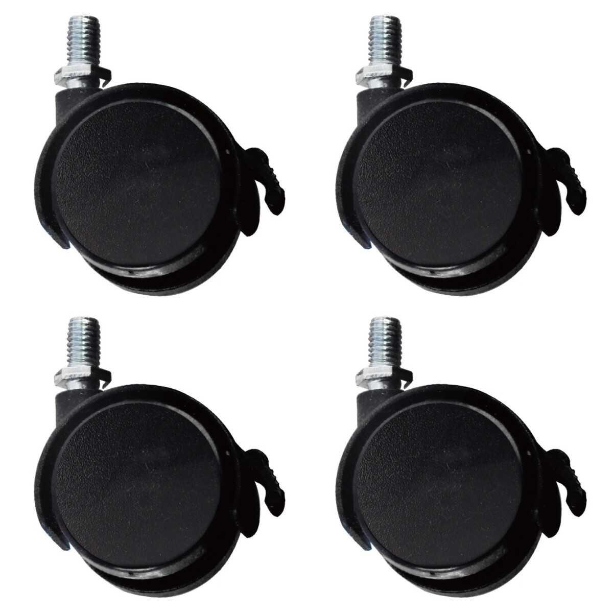 Kit di 4 Rotelle Per Mobili Con Freno Diametro 50mm Con Perno Filettato M8
