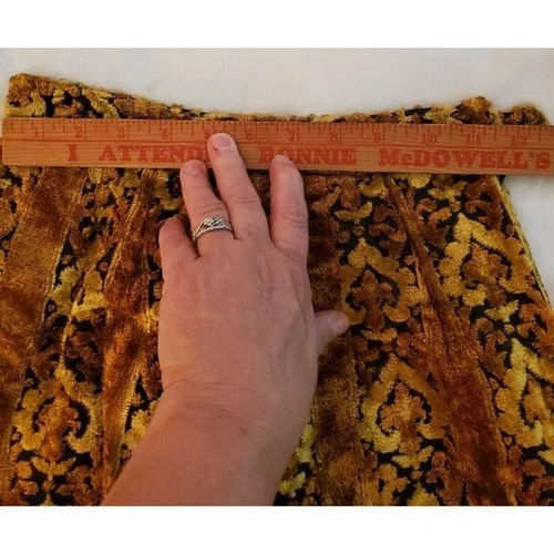 VTG Homemade Size Small Carpet Velvet Skirt Gold Brown Quirky A-line OOAK 1970's - Picture 14 of 14