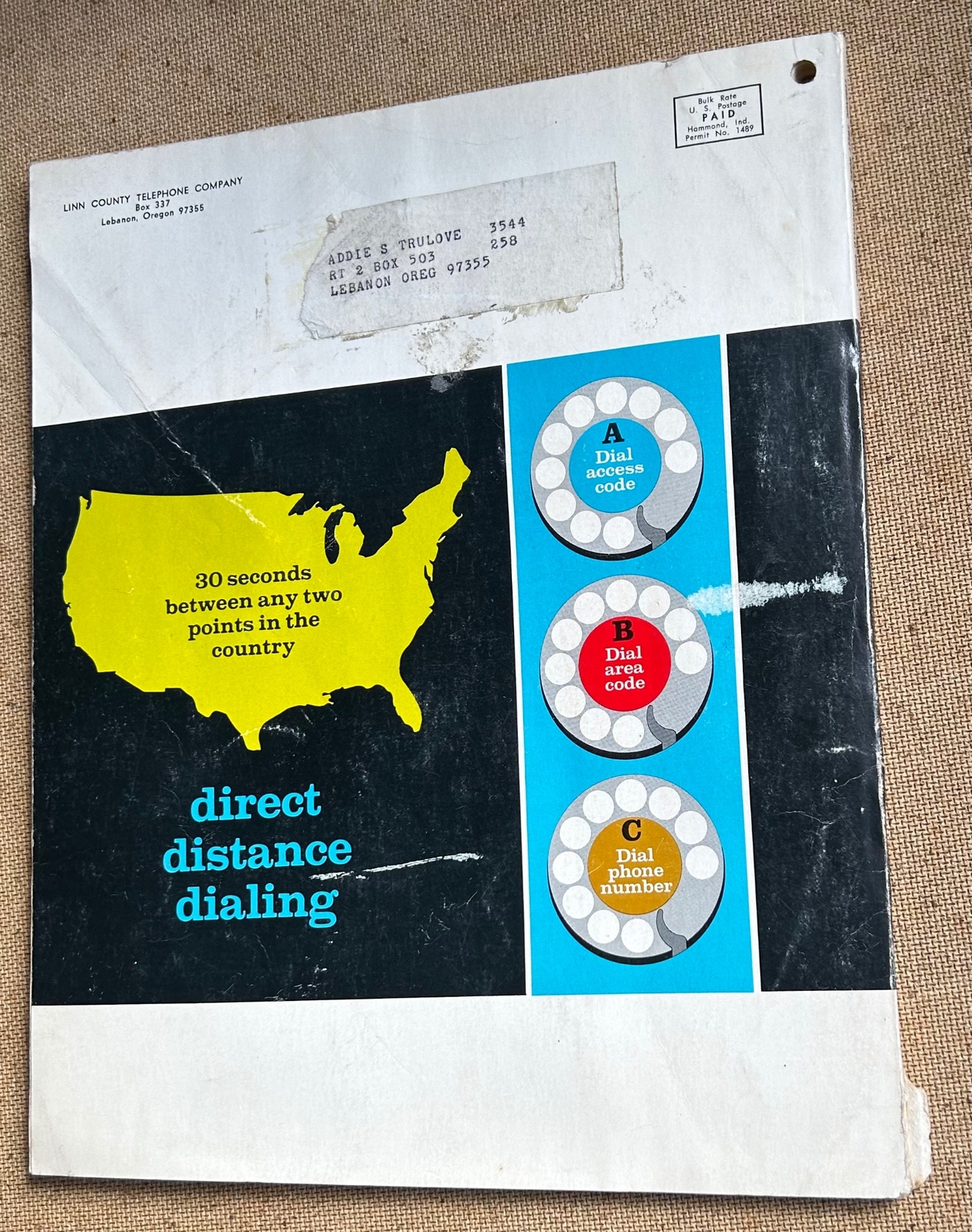 1968 LEBANON OREGON PHONE BOOK TELEPHONE DIRECTORY BROWNSVILLE LINN