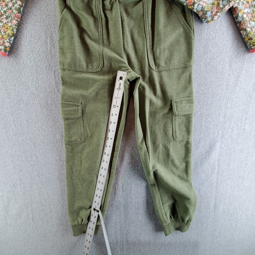 Dip Girls Long Sleeve Quilted Floral Top & Olive Green Cargo Pant Outfit Sz M/L - Picture 11 of 12