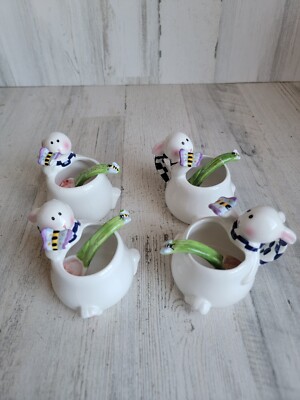 Mercuries spring rabbit tea cup AS IS mug set decor easter