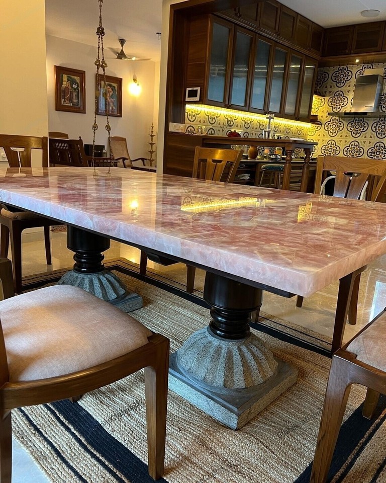 Rose Quartz Countertop Slab / Pink Rose Quartz Table / Rose Quartz