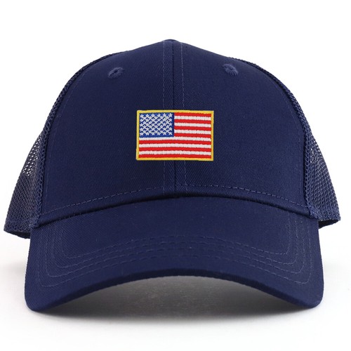Small Yellow American Flag Patch Youth Size Mesh Baseball Cap- FREE SHIPPING - Picture 10 of 23