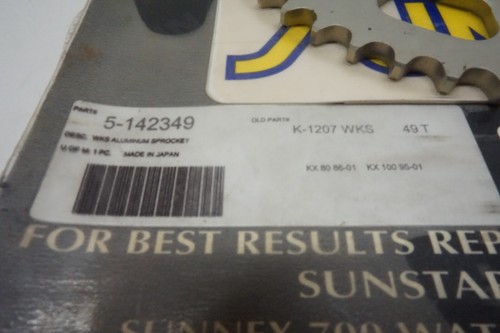 Kawasaki KX80 Rear Sprocket 46T Sunstar Aluminum 5-142349 KX 80 100 1986-2001 A2 - Picture 5 of 5