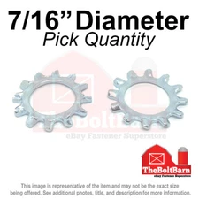 7/16" External Tooth Star Lock Washer Low Carbon Steel Zinc(Pick Quantity)