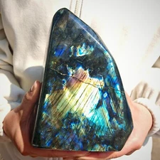 5.72LB Natural Labrador moonstone quartz free form mineral specimen 2.6kg