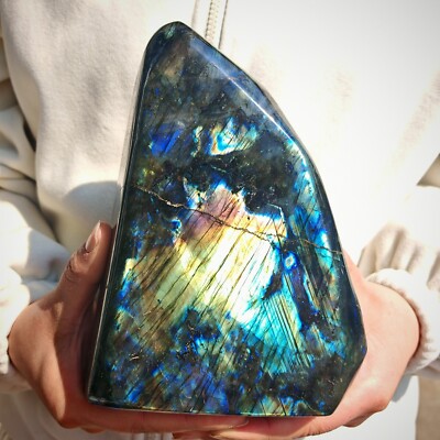 5.72LB Natural Labrador moonstone quartz free form mineral specimen 2.6kg