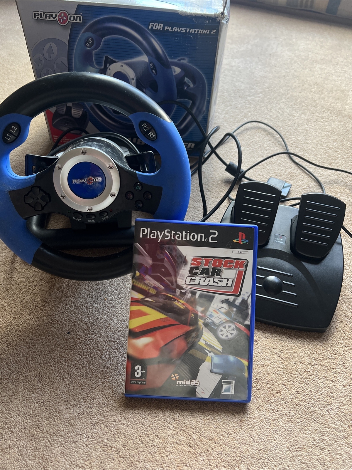playstation 2 steering wheel and pedals Plus Game eBay