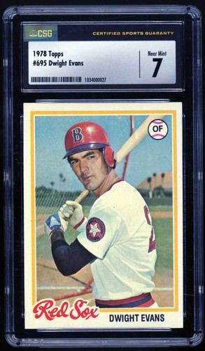 DWIGHT EVANS 1978 Topps #695 Boston Red Sox CSG 7 NM Near Mint - Picture 1 of 2