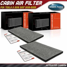 2x Activated Carbon Cabin Air Filter for Tesla S 2016 2017 2018-2023 Under Hood 