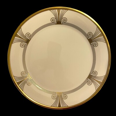 Vintage Lenox Solitaire Deco Charger Large Serving Plate Ivory Cream Gold 