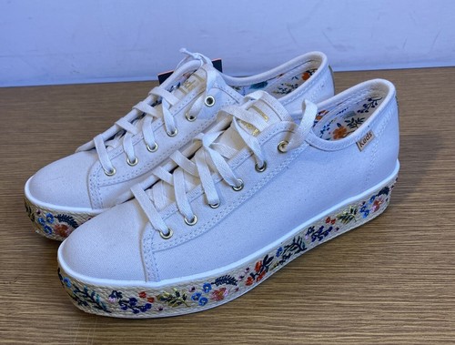 Keds Rifle Paper Triple Kick Platform Embroidered Espadrille Women’s Sz 6.5 - Picture 2 of 11
