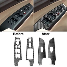 4Pcs For Honda Civic 2006-2011 Carbon Fiber Interior Door Control Cover Trim