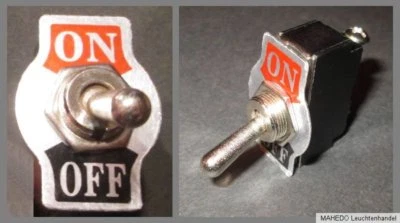 Einbau Geräte Kfz Schalter Kippschalter Netzschalter On Off 1-Pol 230V Nostalgie