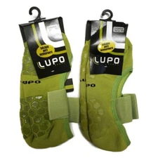 LUPO Lot of 2 Solid Yoga-Pilates Socks With Grippers Lime One Size Fits (5-8.5)