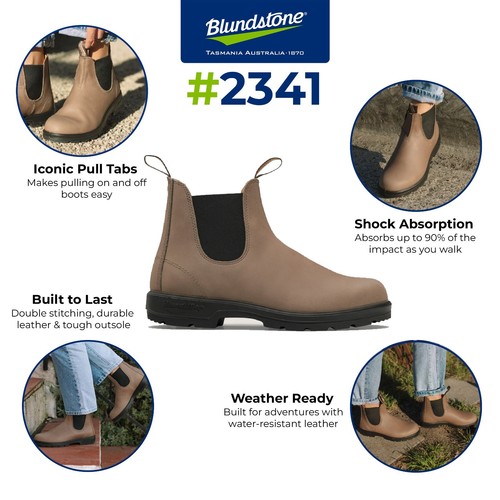 Blundstone 2341 Boots Unisex Classic Chelsea Taupe Beige Leather Ankle Boot - Picture 2 of 11