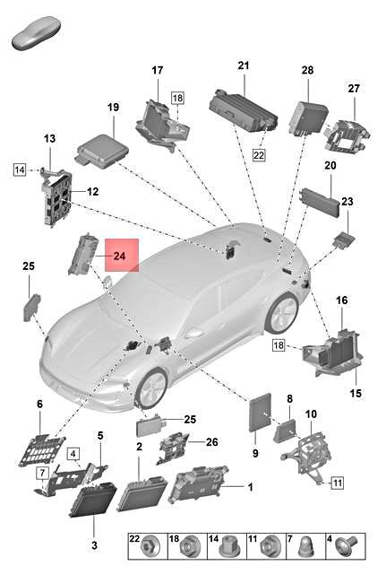 Genuine PORSCHE Taycan Y1A Control Unit For Air Condit Genuine PORSCHE Taycan Y1A Control Unit For Air Condit