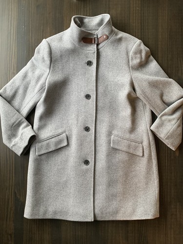 Lauren Ralph Lauren Wool Blend Jacket Womens XL Grey Herringbone Button Down
