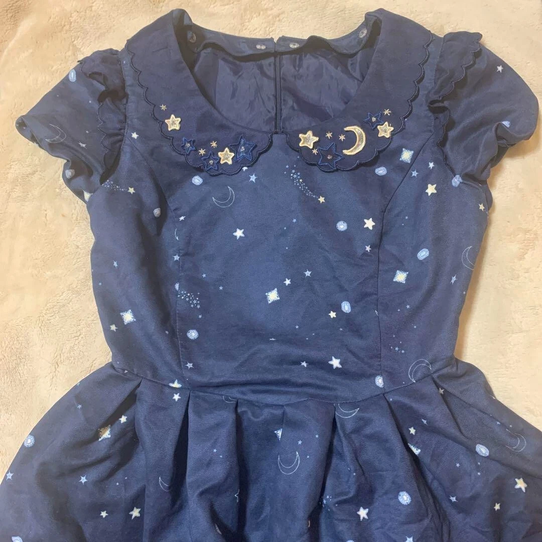UNDERCOVER Abito modello unicorno miele segreto colore stella luna blu navy taglia 2 M moda donna