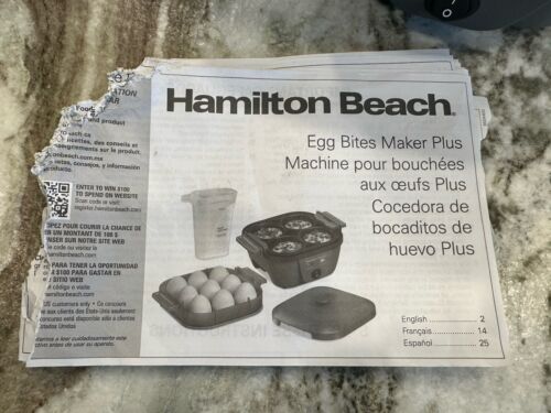 Hamilton Beach 6-in-1 Electric Egg Cooker Sous Vide Style Egg Bite Maker Poacher - Imagen 5 de 6