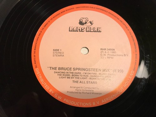 THE ALL STARS "THE BRUCE SPRINGSTEEN MIX" (8:23) RAMS HORN 1985 12 INCH MAXI OOP - Picture 3 of 12