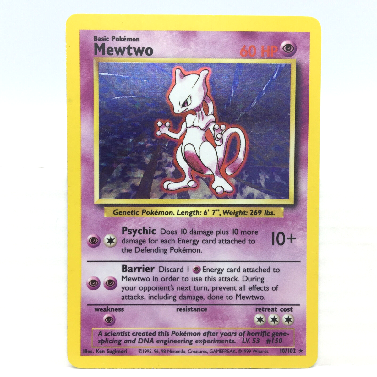 N*A様 ポケモンカード 旧裏 ミュウツー と英語版　Mewtwo 10/102 Mewtwo 10/102 Base Set Rare Holo 1999 Pokemon Card - Error Off