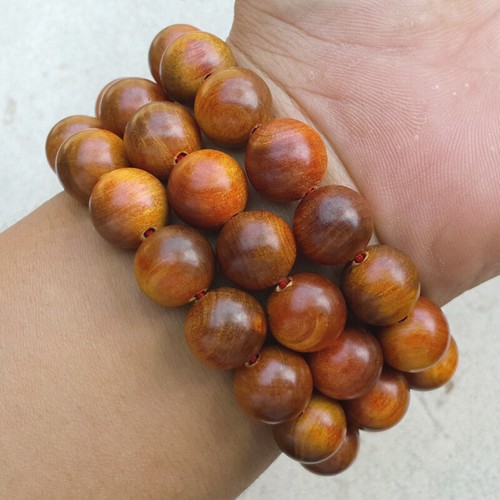 14 MM Blood Dragon Wood Bracelet Raja Kayu 16 Beads Agathis Alba King of Wood - Foto 1 di 6