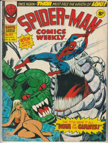 UK Comic: Spider-Man Comics Weekly #147 Marvel Comics International 1975 - Foto 1 di 5